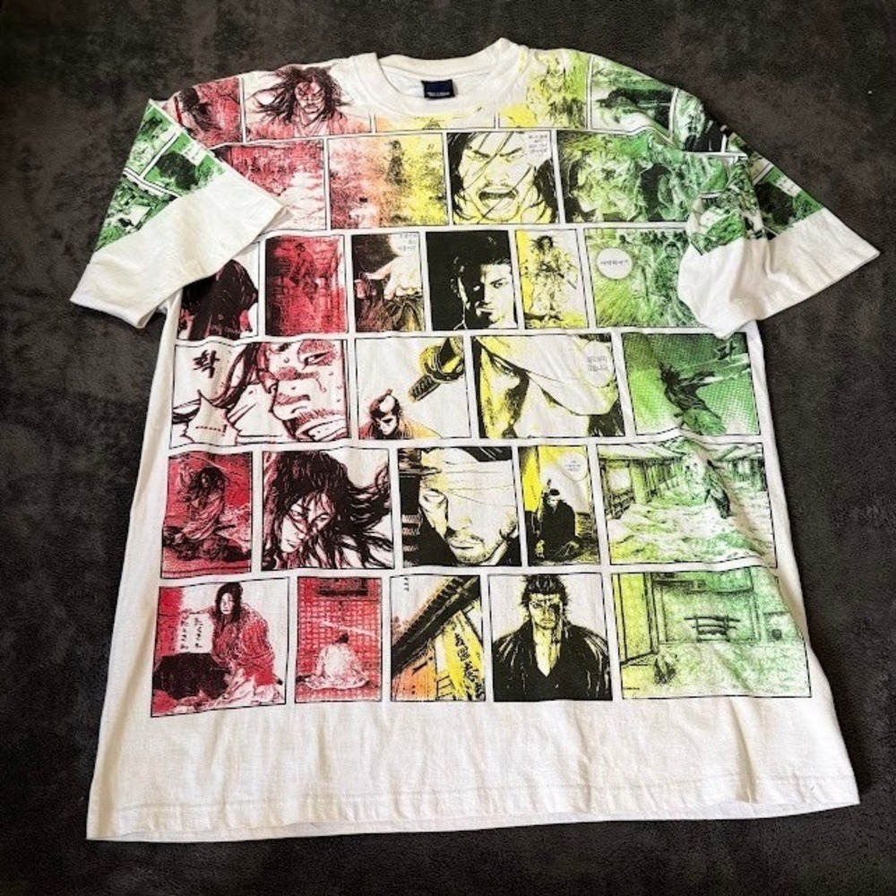 Bluez Vagabond Manga All Over Print T-Shirt White 3XL Takehiko Inoue Samurai Tee